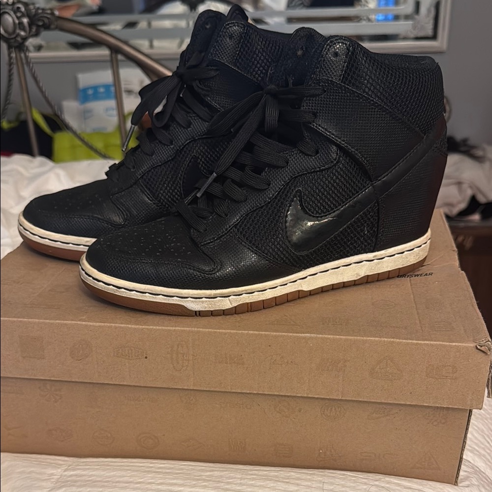 Nike Black Wedge Sneakers